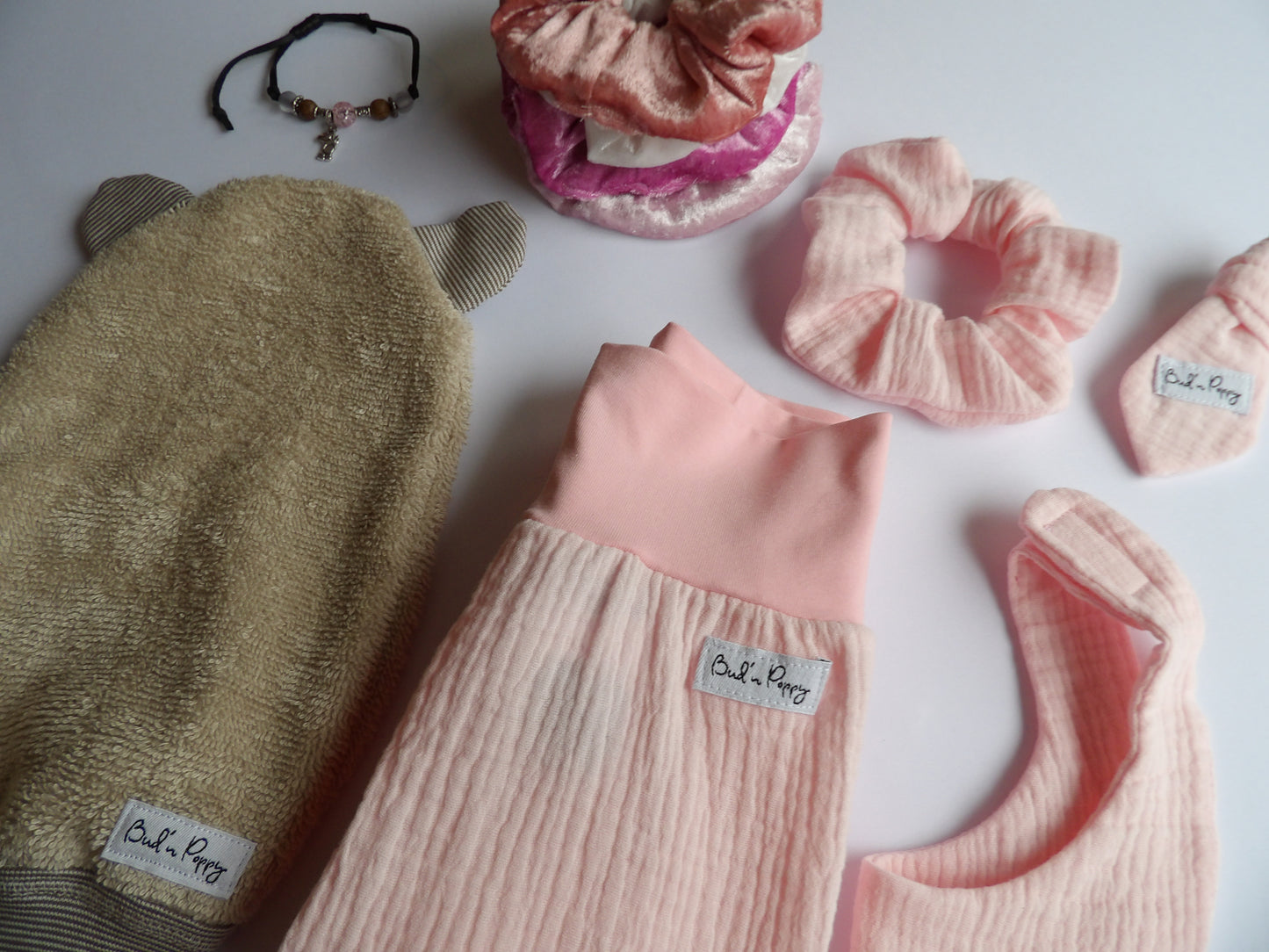 Storlek 68, Dreamy Petals - Handgjort babyset, OEKO-TEX®-certifierade tyger
