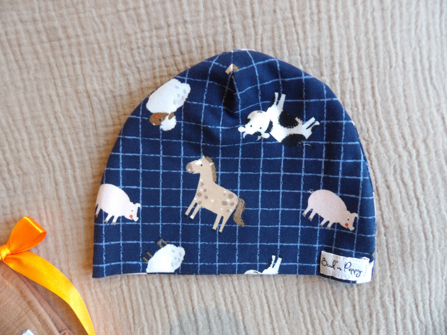 BB-mössa nyfödd, handgjord i OEKO-TEX®-tyg storlek 36/38