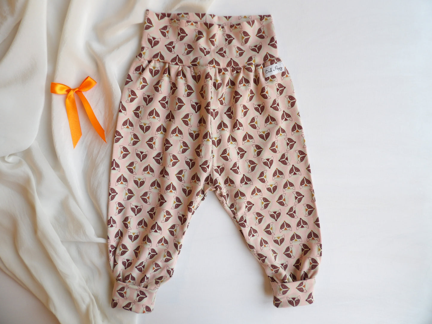 Växa-byxa Pink Fox - storlek 74 & 80 (ca 6-9 & 9-12 mån)