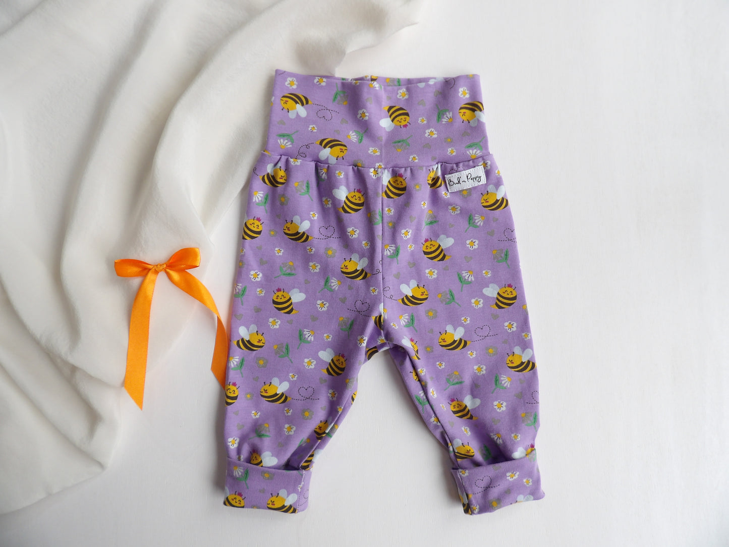 Växa-byxa Lavender Bee Pants - storlek 56 (1-2 mån)