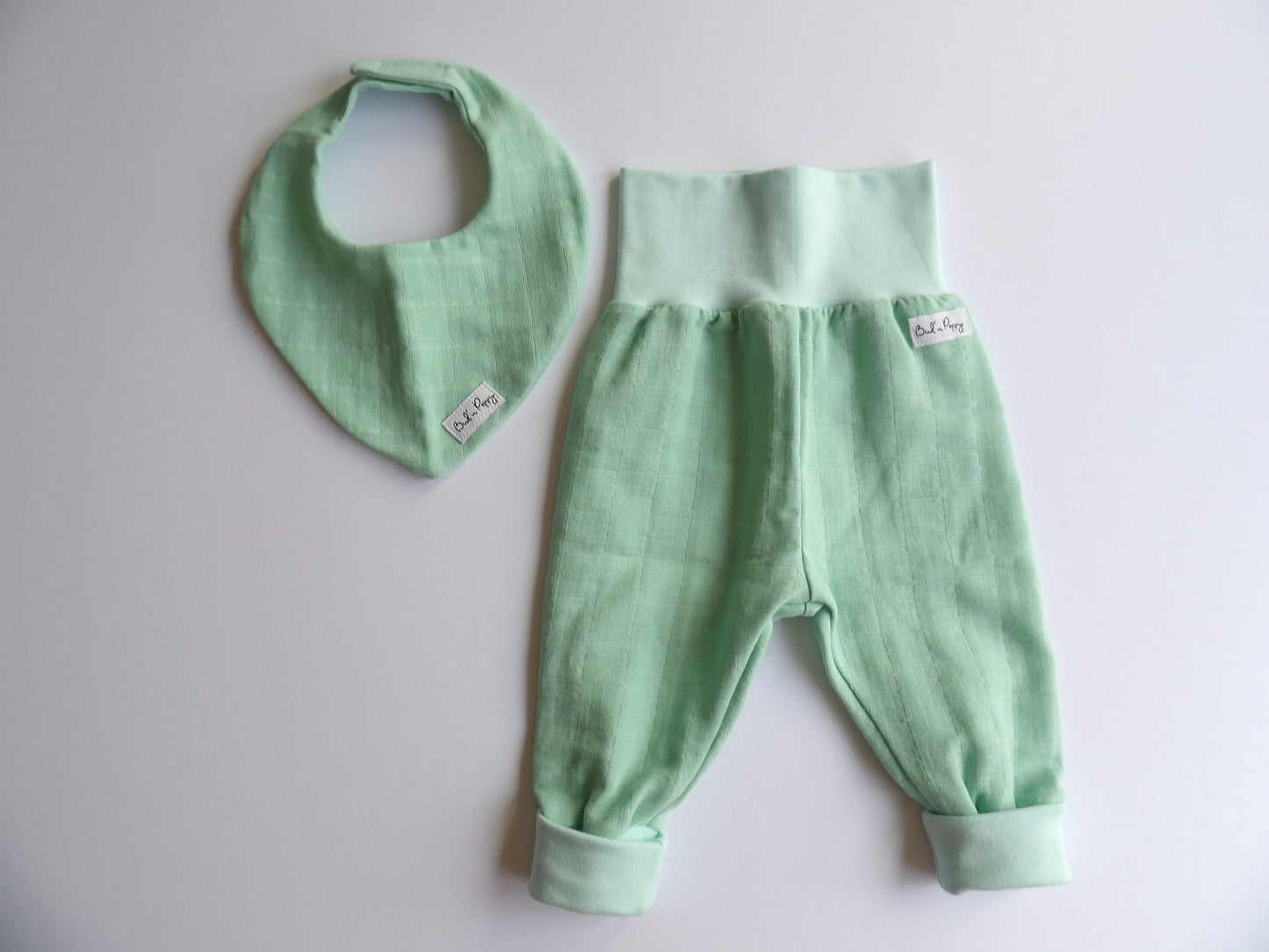 Storlek 56, Pink Today I Wear Green - Handgjort babyset, OEKO-TEX®-certifierade tyger