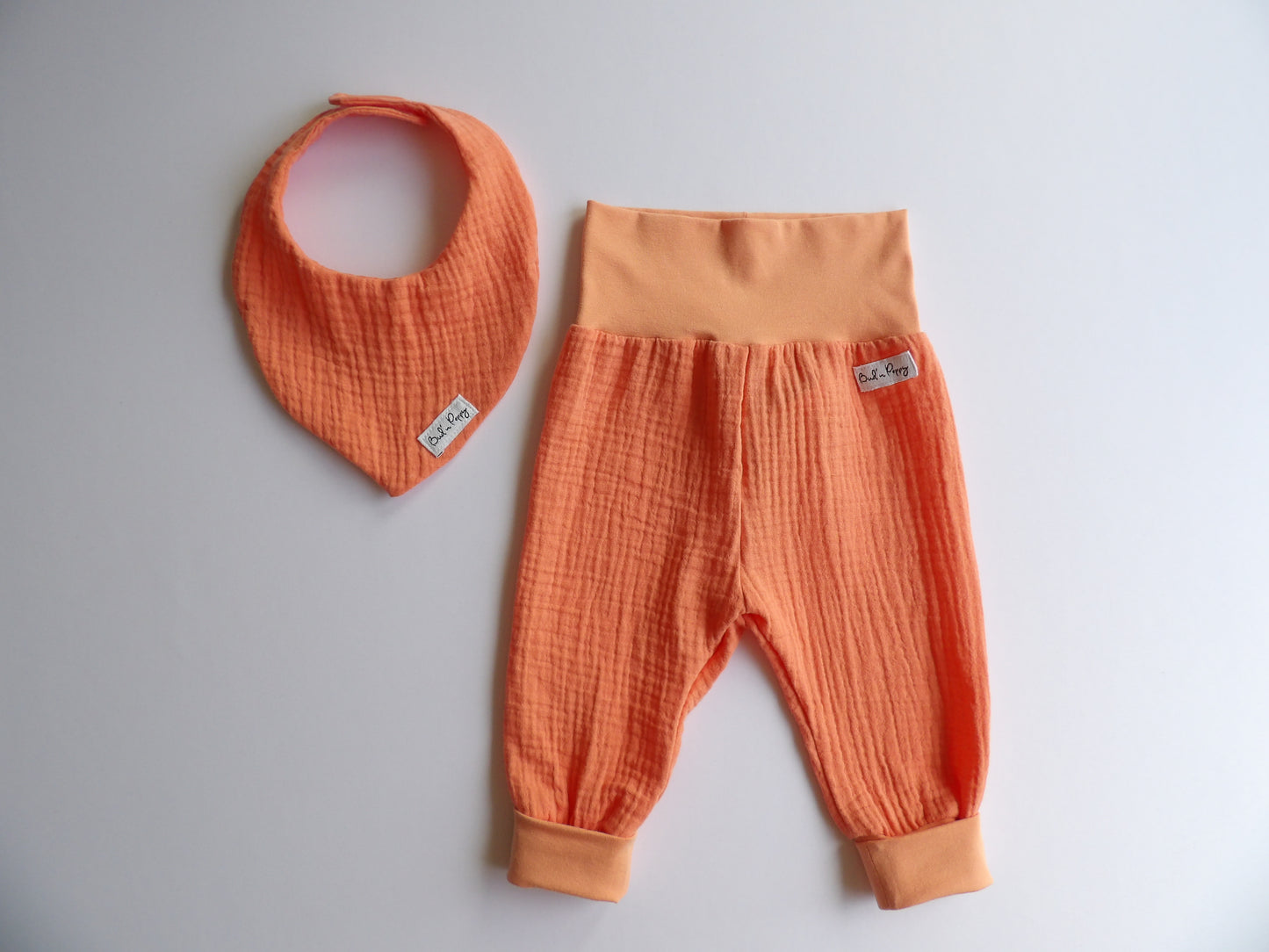 Storlek 56, Lovely Orange - Handgjort babyset, OEKO-TEX®-certifierade tyger