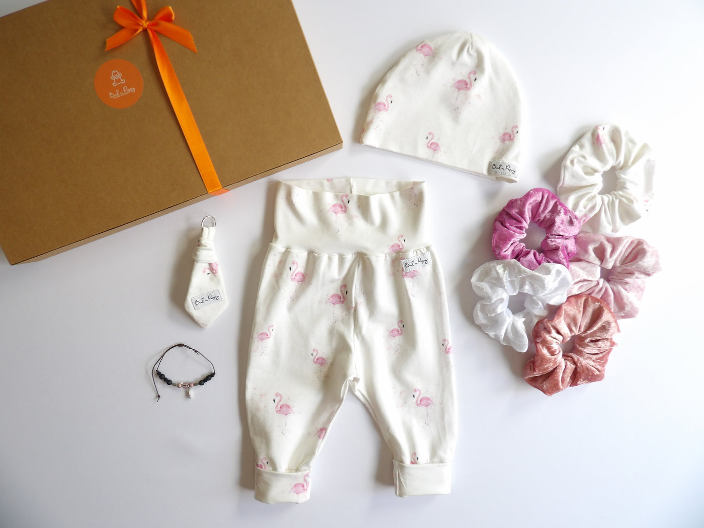 Storlek 56, Flamingo Days - Handgjort babyset, OEKO-TEX®-certifierade tyger