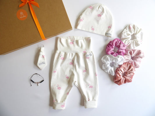 Storlek 56, Flamingo Days - Handgjort babyset, OEKO-TEX®-certifierade tyger