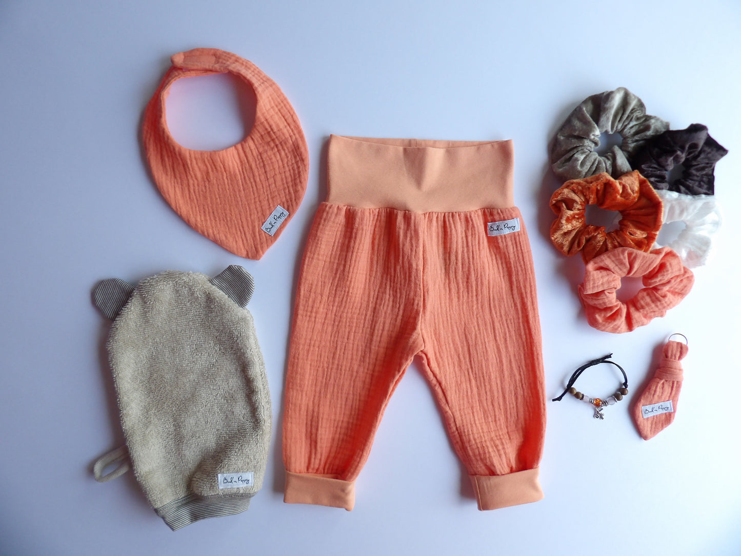 Storlek 62, Today I Wear Orange - Handgjort babyset, OEKO-TEX®-certifierade tyger