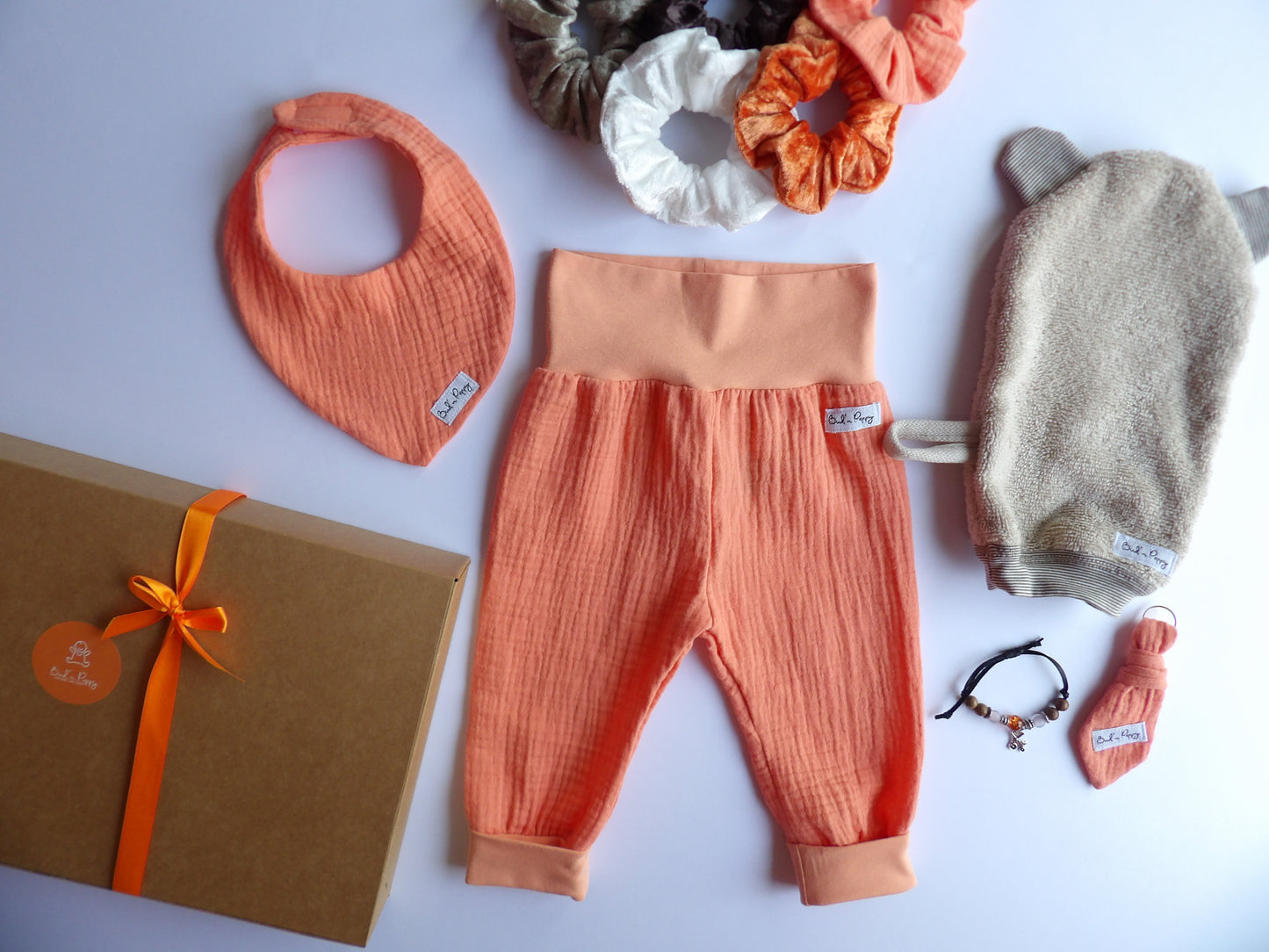 Storlek 62, Today I Wear Orange - Handgjort babyset, OEKO-TEX®-certifierade tyger