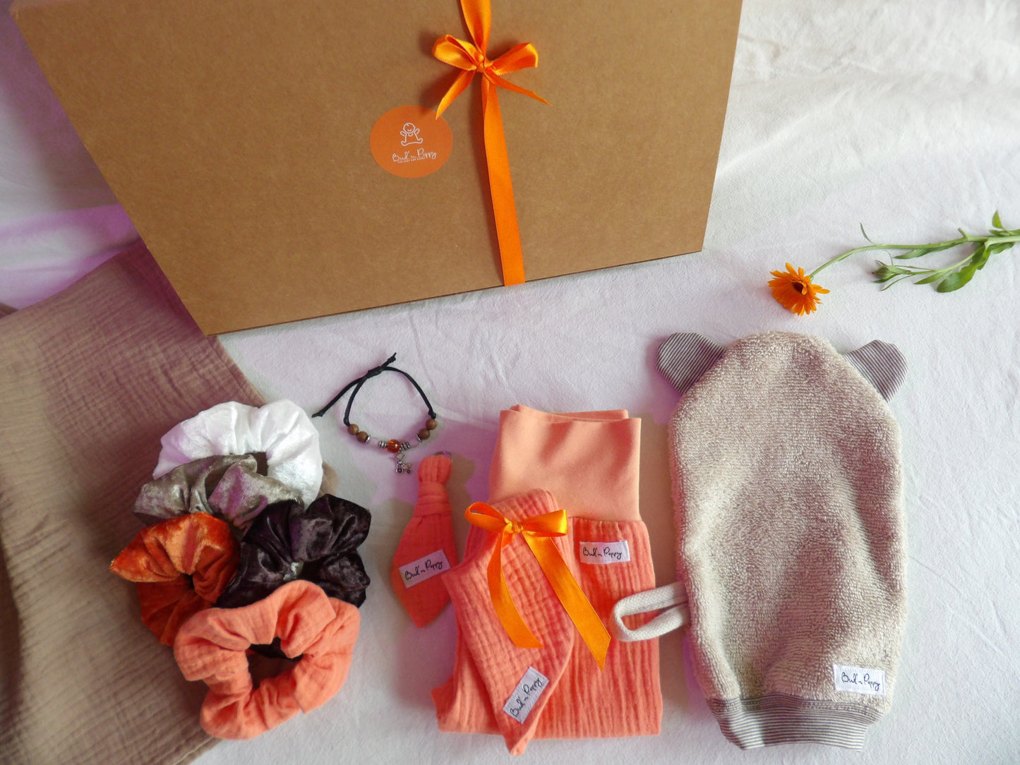 Storlek 62, Today I Wear Orange - Handgjort babyset, OEKO-TEX®-certifierade tyger