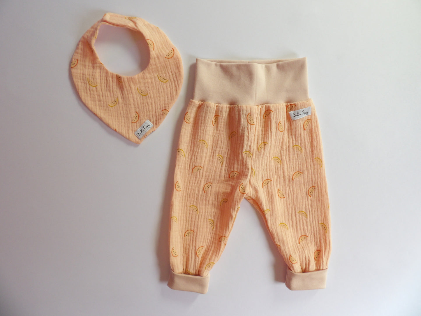 Storlek 68, Peach Melon - Handgjort babyset, OEKO-TEX®-certifierade tyger