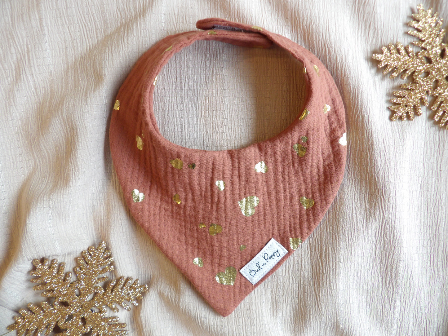 Dregglis i muslin, Golden Hearts, storlek One size (ca 0-1 år) - Bud's Wardrobe