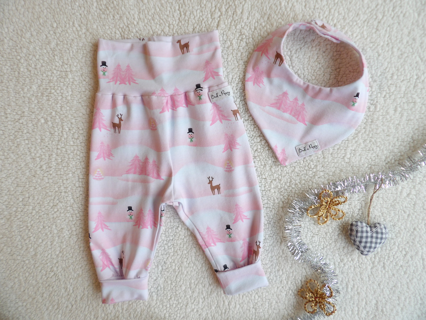 Växa-byxa & dregglis, Snowy Daydream Duo, storlek 56 (ca 1-2 mån) - Bud's Wardrobe