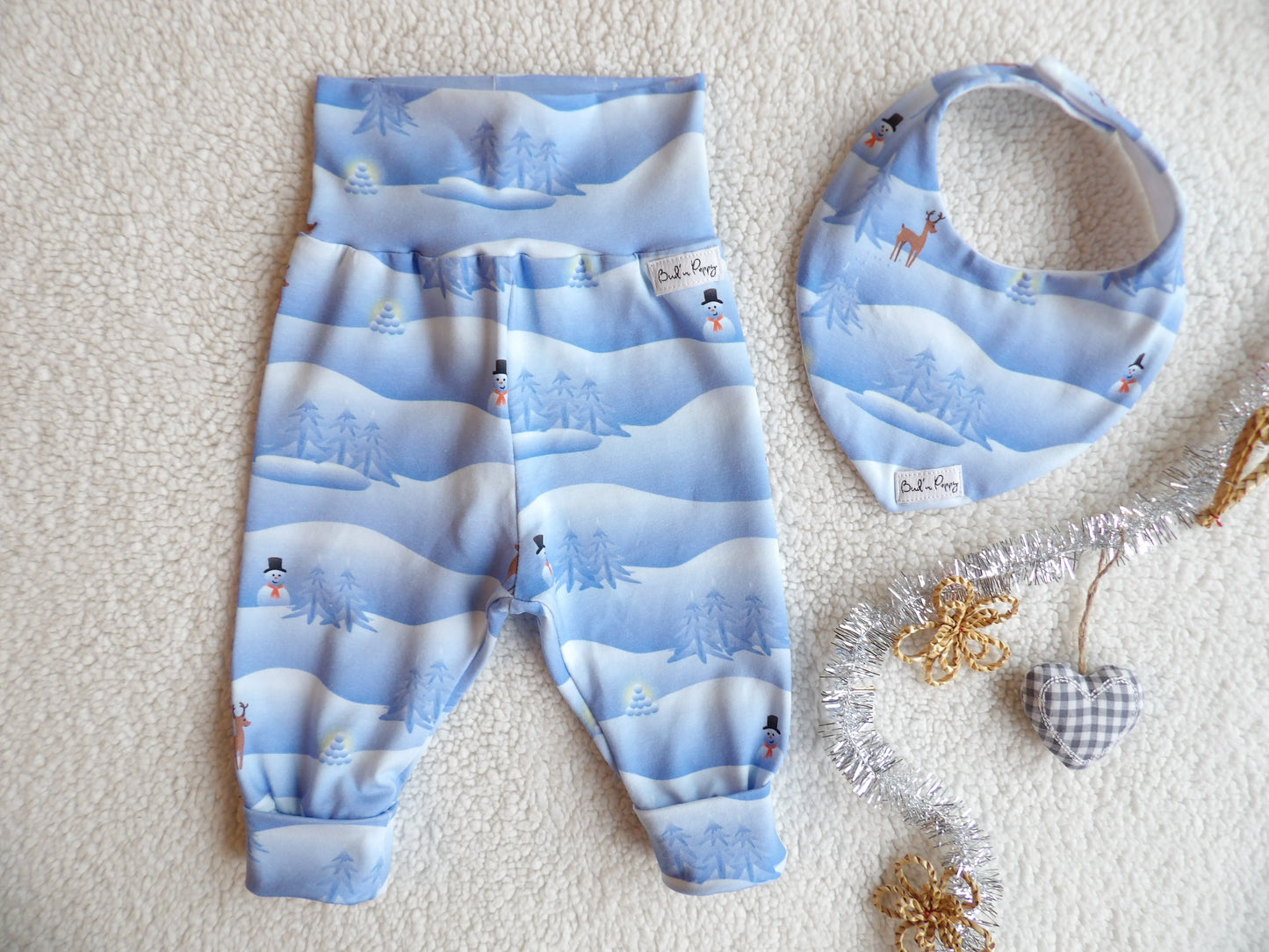 Växa-byxa & dregglis, Snowy Daydream Duo, storlek 68 (ca 4-6 mån) - Bud's Wardrobe
