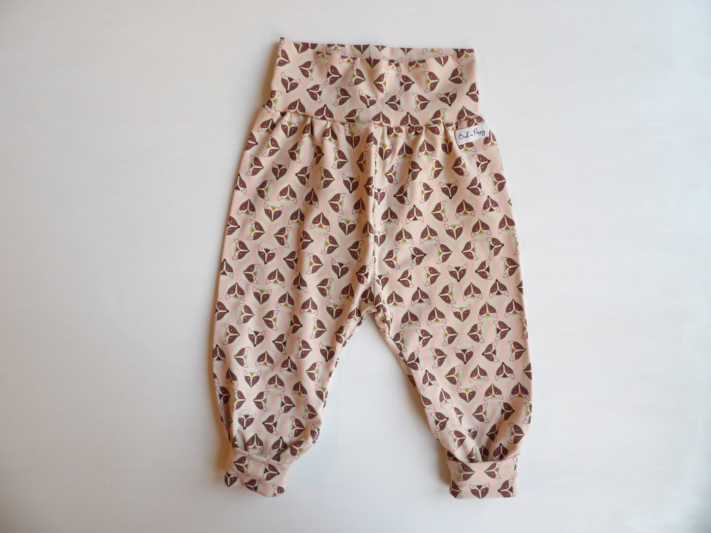 Växa-byxa Pink Fox - storlek 74 & 80 (ca 6-9 & 9-12 mån)