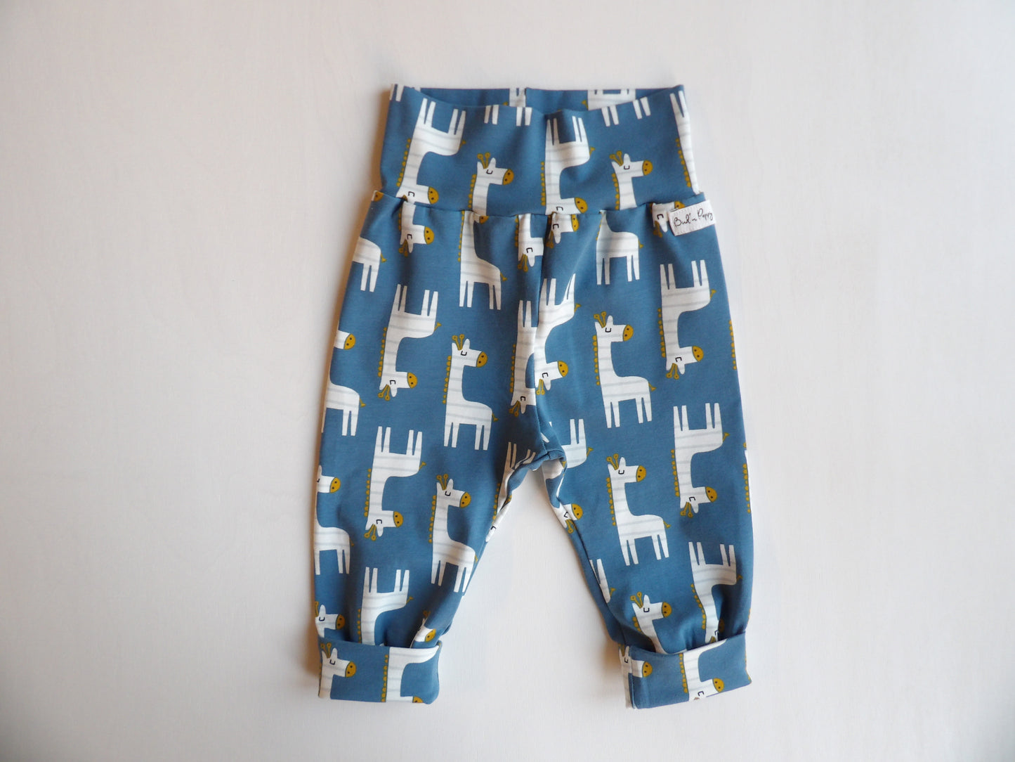 Grow-with-me pants Cute Giraffe  Blue - size 68(approx. 4-6 months)