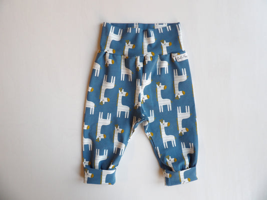 Grow-with-me pants Cute Giraffe  Blue - size 68(approx. 4-6 months)