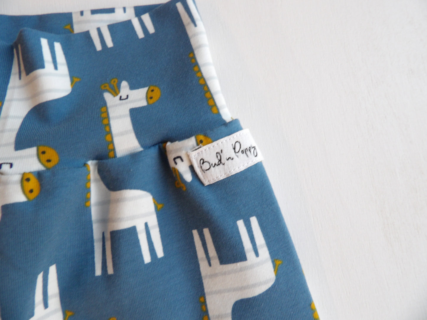 Grow-with-me pants Cute Giraffe  Blue - size 68(approx. 4-6 months)