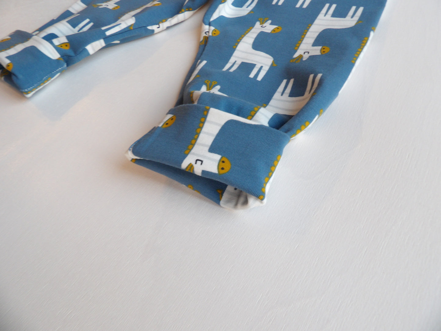 Grow-with-me pants Cute Giraffe  Blue - size 68(approx. 4-6 months)