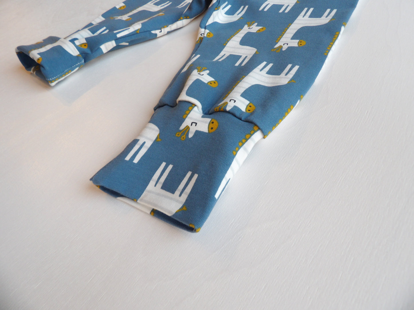 Grow-with-me pants Cute Giraffe  Blue - size 68(approx. 4-6 months)