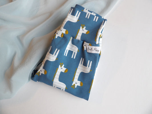 Grow-with-me pants Cute Giraffe  Blue - size 68(approx. 4-6 months)