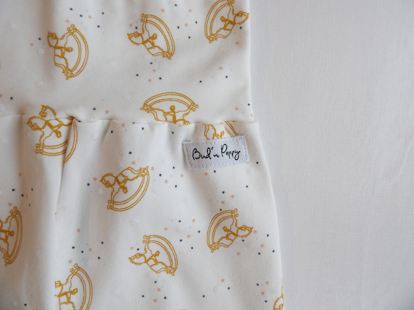 Grow-with-me pants Golden Playtime - size 56 & 62 (approx. 1-2 & 2-4 months)