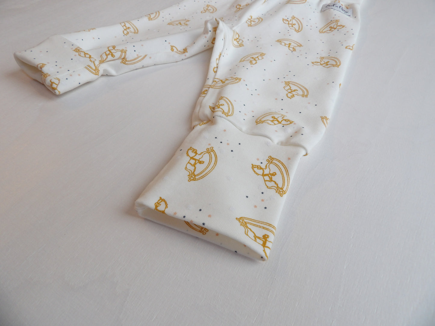 Grow-with-me pants Golden Playtime - size 56 & 62 (approx. 1-2 & 2-4 months)