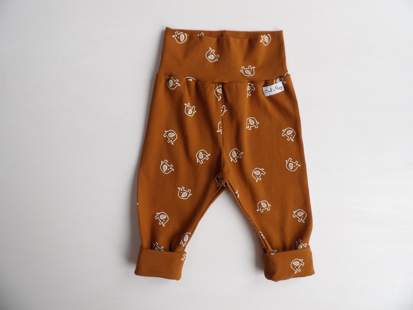 Grow-with-me pants Cocoa Elephant Pants - size 56 & 62(approx. 1-2 months & 2-4 months)