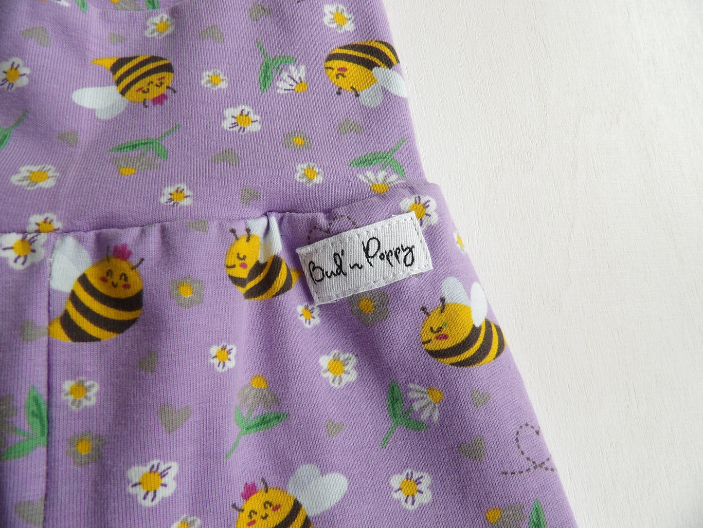 Växa-byxa Lavender Bee Pants - storlek 56 (1-2 mån)