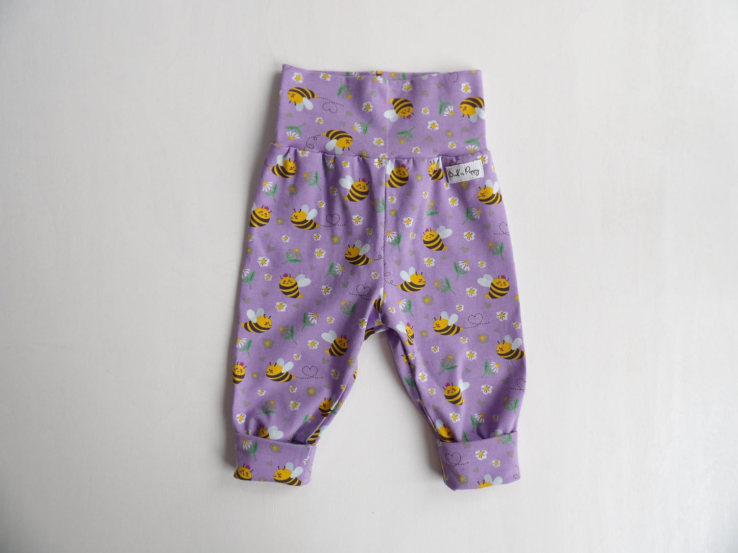 Växa-byxa Lavender Bee Pants - storlek 56 (1-2 mån)