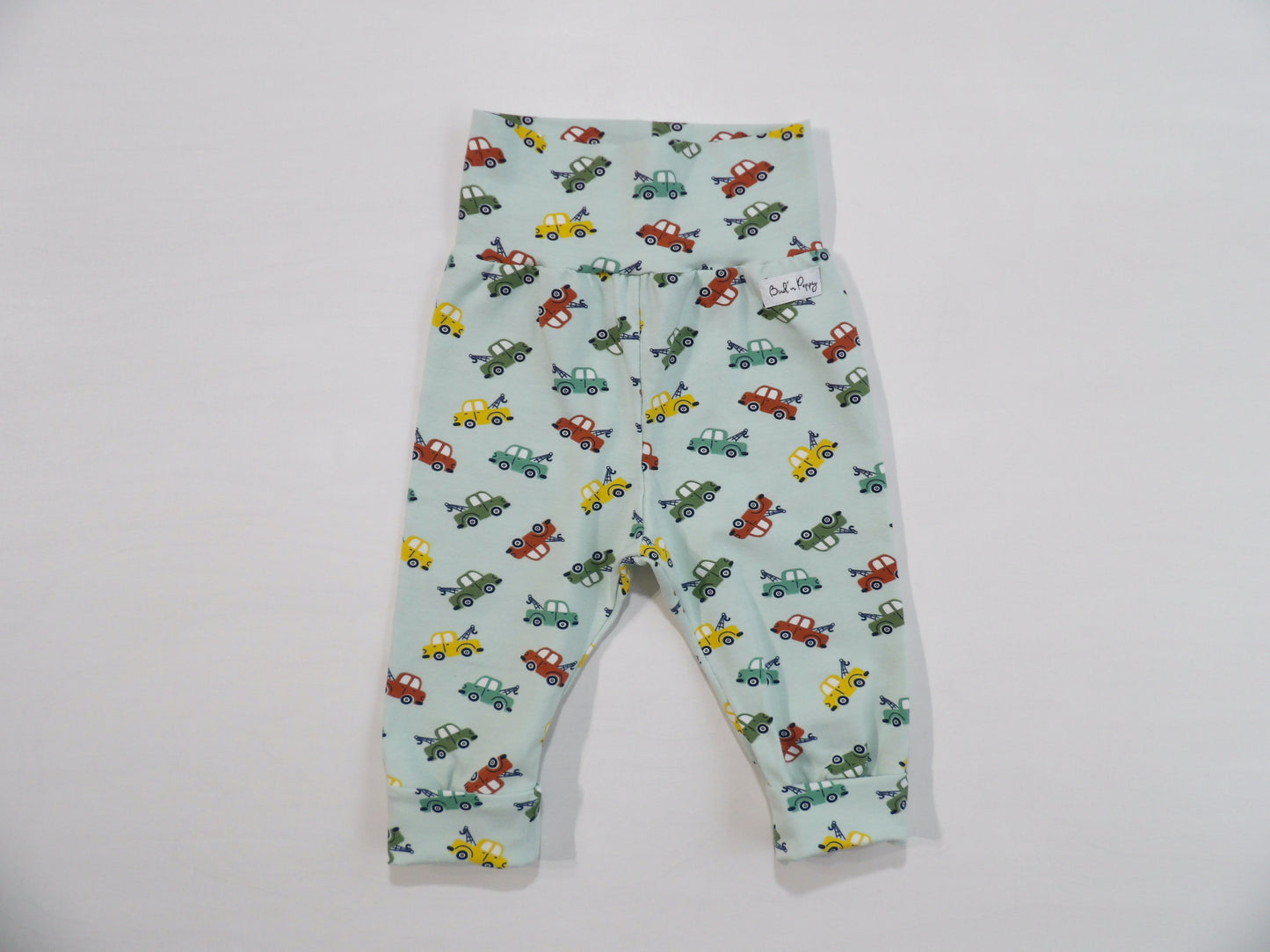 Växa-byxa Minty Car Pants - storlek 50, 56 & 62 (ca 0-1 mån, 1-2 mån & 2-4 mån)