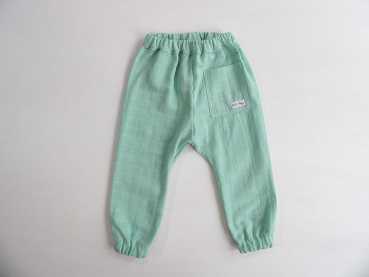 Elastic pants in Muslin Summer Mint - size 86
