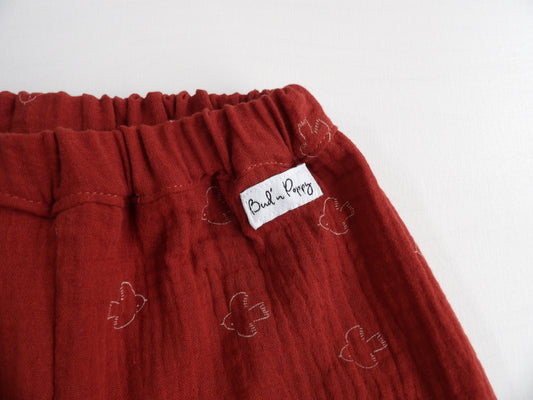 Elastic pants in Muslin Summer Bird - size 86