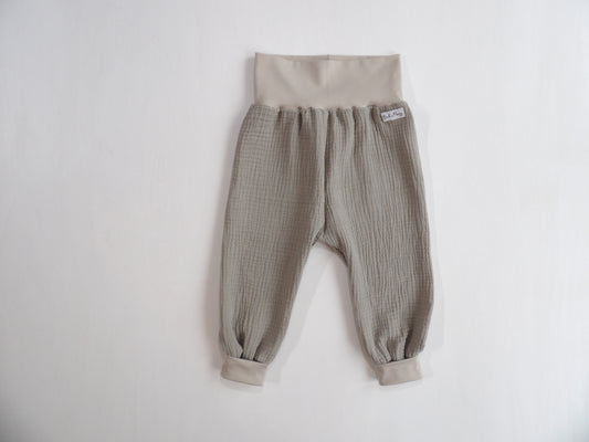 Växa-byxa i Muslin Nordic Mist - storlek 74 & 80