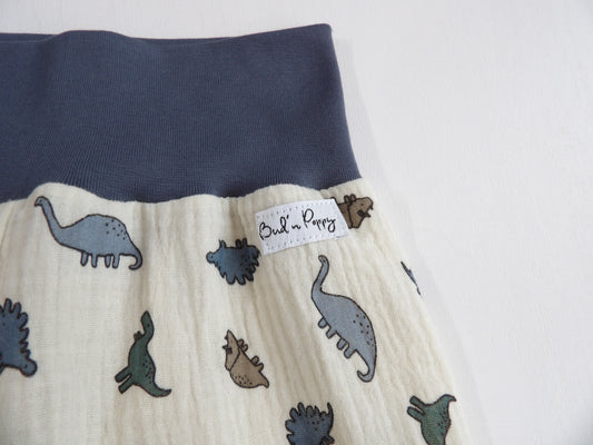 Växa-byxa i Muslin Dino Dusk - storlek 74