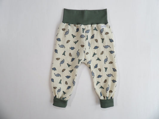 Grow-with-me pants in Muslin Forest Dinos - size 80