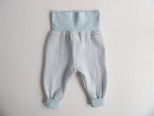 Grow-with-me pants in Muslin Morning Sky - size 56