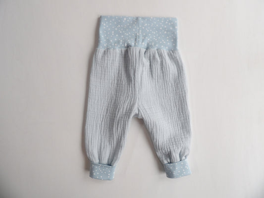 Grow-with-me pants in Muslin Morning Sky - size 56