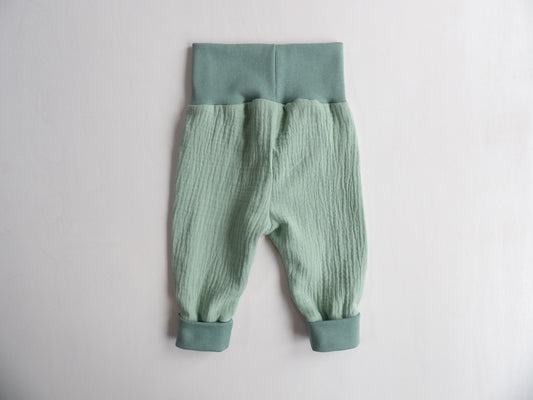 Grow-with-me pants in Muslin Morning Meadow - size 56