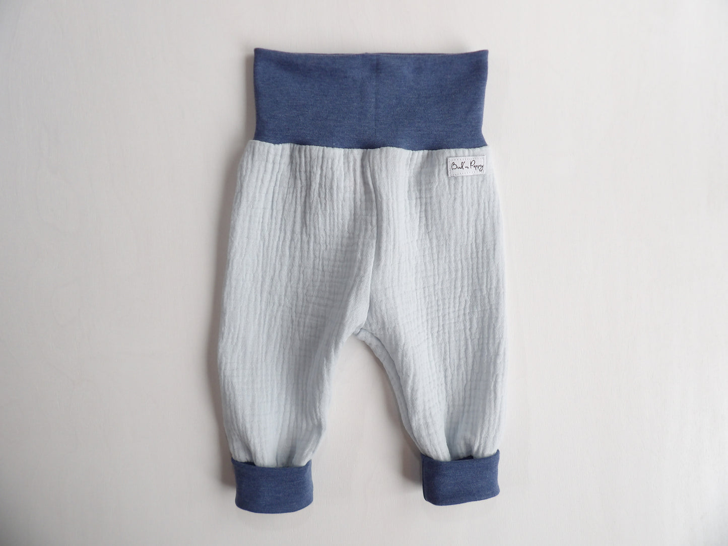 Grow-with-me pants in Muslin Ocean Breeze - size 56