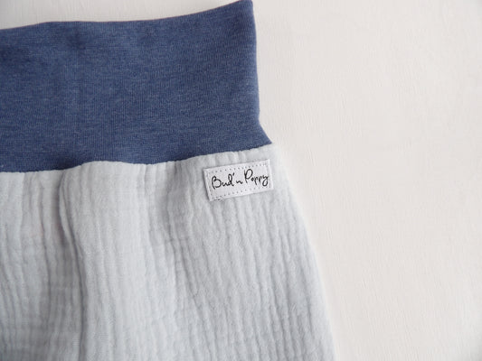 Grow-with-me pants in Muslin Ocean Breeze - size 56
