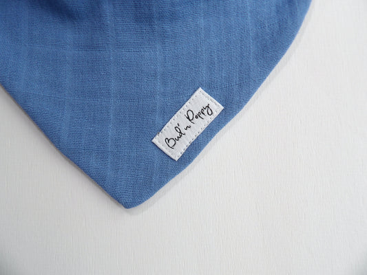 Dribble bib in muslin, Blue Breeze - One size (approx. 0-1 years) 