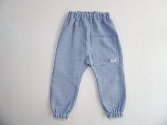 Elastic pants in Muslin Blue Sky - size 92