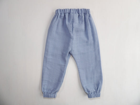 Elastic pants in Muslin Blue Sky - size 92