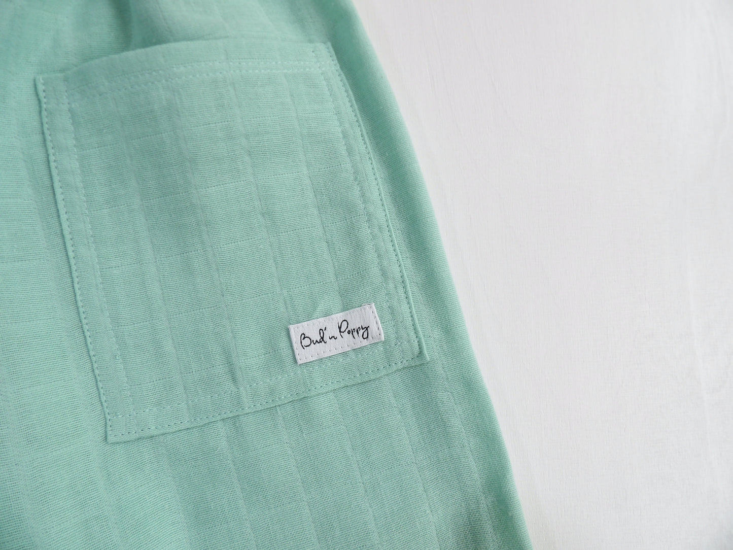 Resårbyxa i Muslin Soft Mint - storlek 86