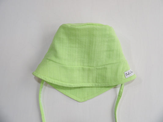 Solhatt i Muslin Lime Sprout - storlek 44/46 (ca 4-9 mån)