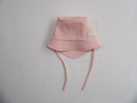 Solhatt i Muslin Petal Pink - storlek 44/46 (ca 4-9 mån)