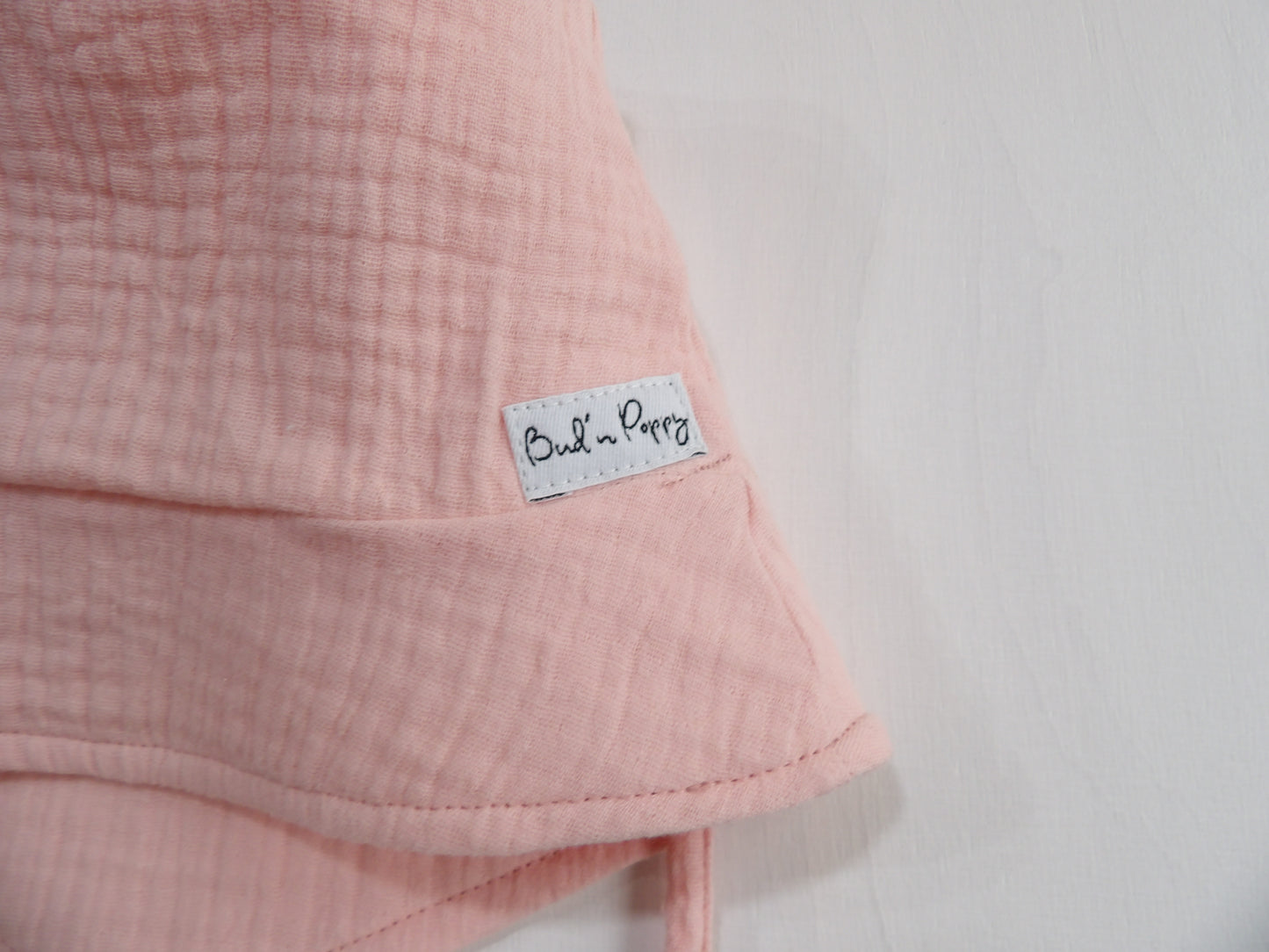Solhatt i Muslin Petal Pink - storlek 44/46 (ca 4-9 mån)