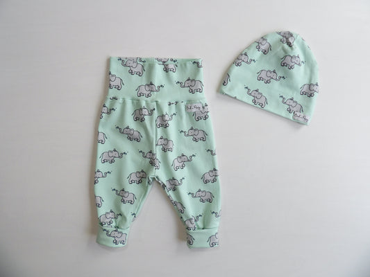 Little One Set Little Elephant Mint - size 56