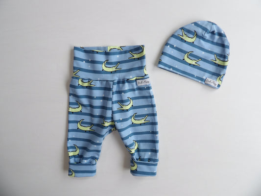 Little One Set Moon Crocodile Blue - size 50