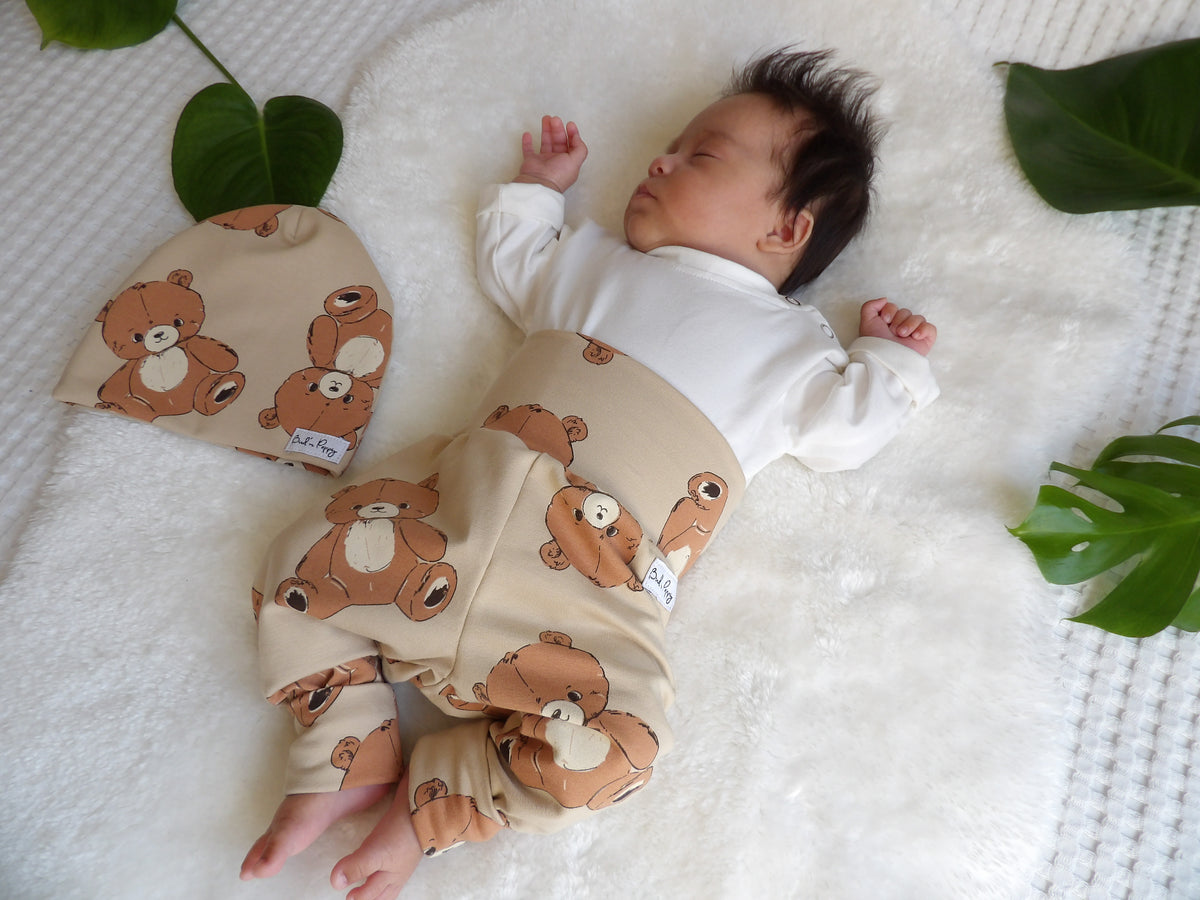 Newborn Set – Teddy Bear | Växa-byxa & mössa