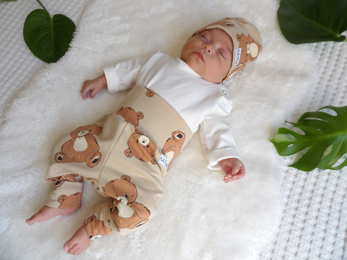 Newborn Set – Teddy Bear | Växa-byxa & mössa