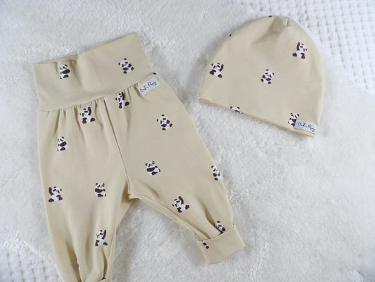 Newborn Set – Pocket Panda | Växa-byxa & mössa